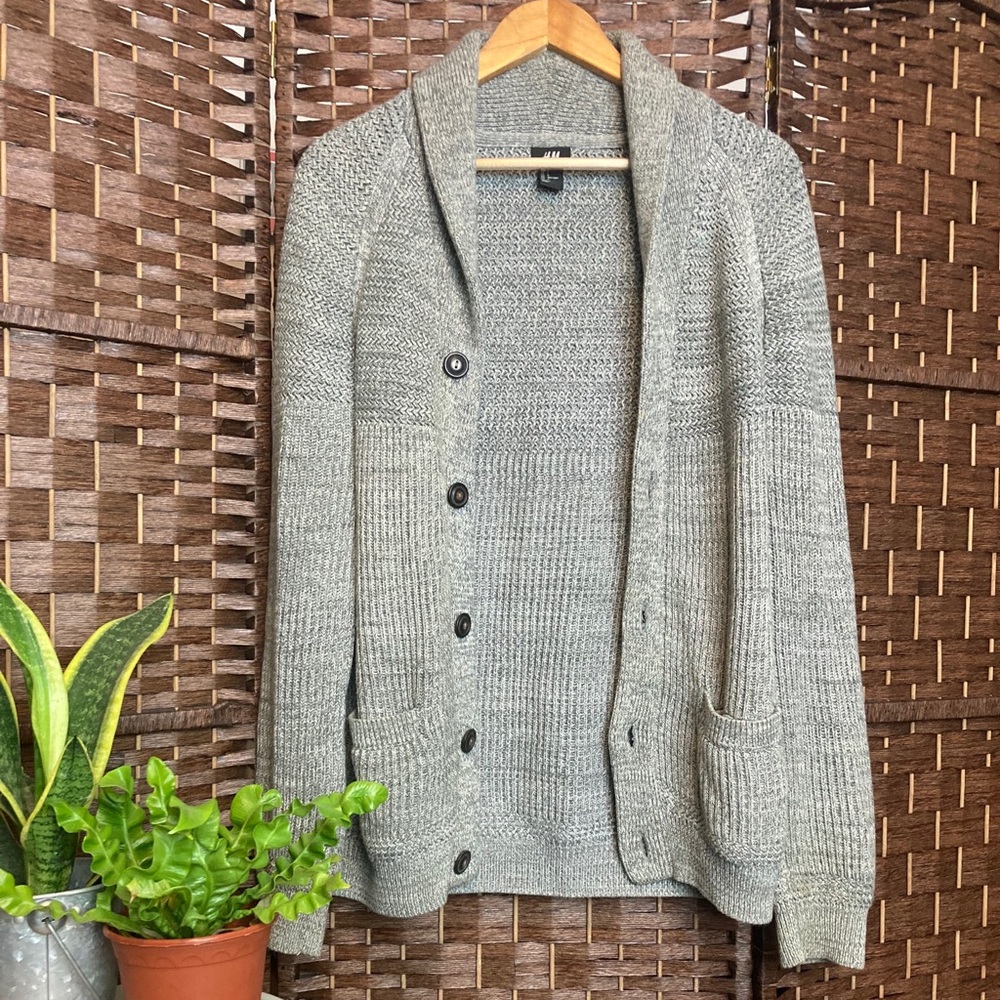 H&M Men’s Knit Cardigan Sweater | Button-Down